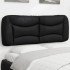 Cabecero de cama acolchado cuero sintético negro 120