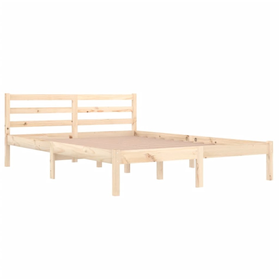 Estructura de cama sin colchón madera maciza de pino 140x200