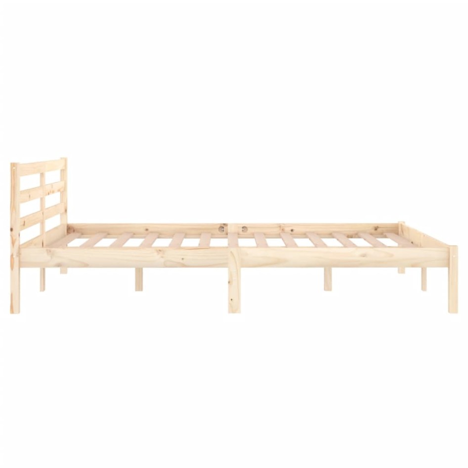 Estructura de cama sin colchón madera maciza de pino 140x200