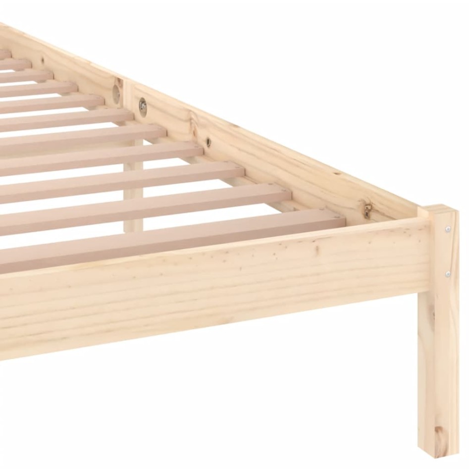 Estructura de cama sin colchón madera maciza de pino 140x200