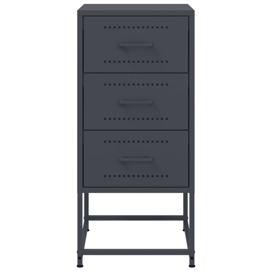 Mesita de noche acero gris antracita 36x39x78