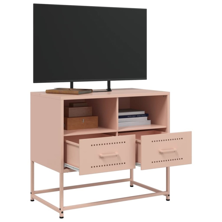 Mueble para TV de acero rosa 68x39x60,5