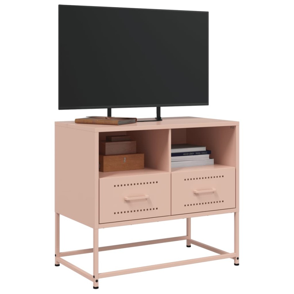Mueble para TV de acero rosa 68x39x60,5