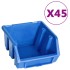 Kit de cajas de almacenaje 48 pzas paneles de pared azul