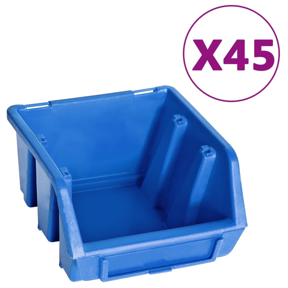 Kit de cajas de almacenaje 48 pzas paneles de pared azul