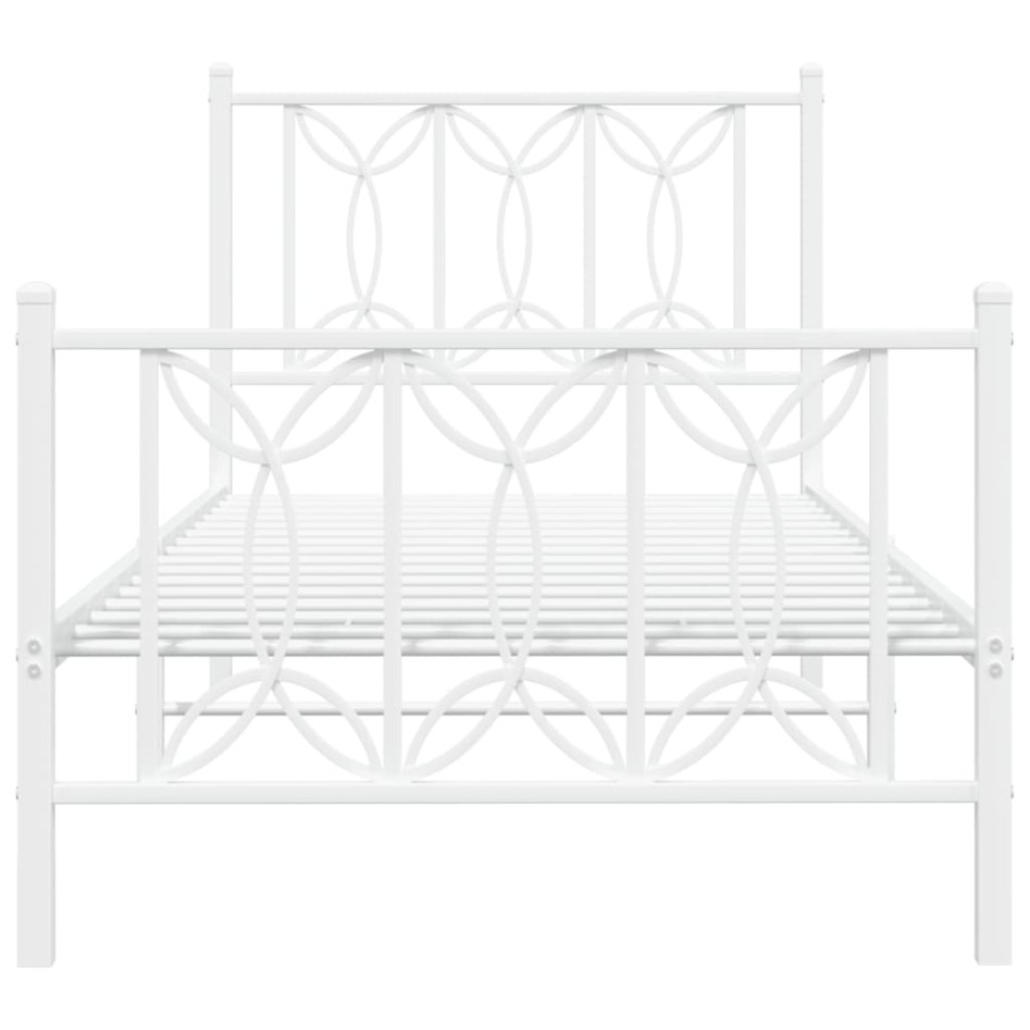 Estructura cama sin colchón con estribo metal blanco 75x190