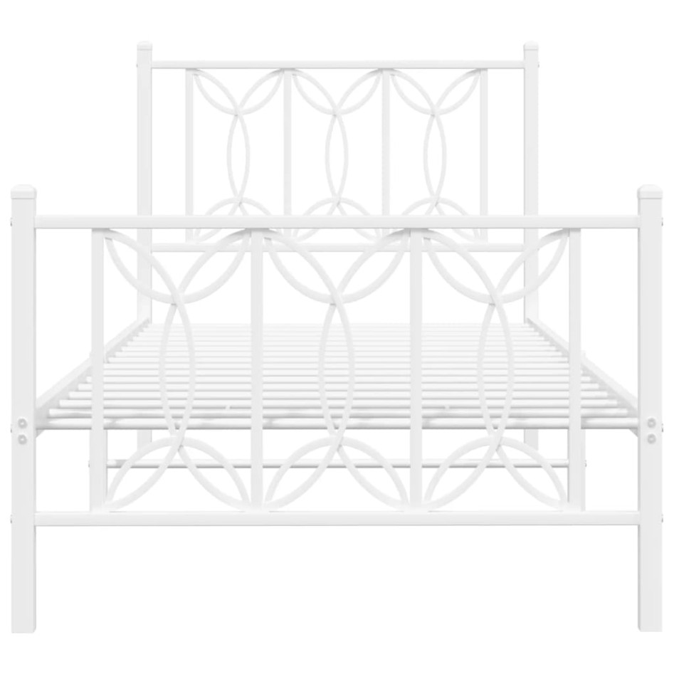 Estructura cama sin colchón con estribo metal blanco 90x190