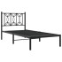 Estructura cama sin colchón con cabecero metal negro 75x190