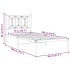 Estructura cama sin colchón con cabecero metal negro 75x190