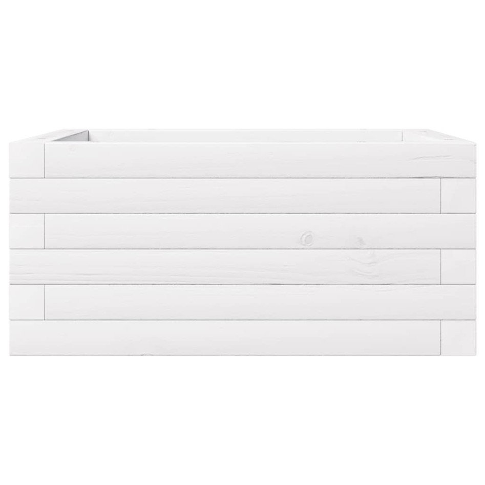 Jardinera de madera maciza de pino blanco 50x50x23