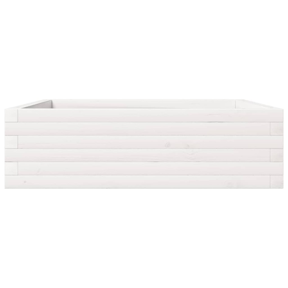 Jardinera de madera maciza de pino blanca 80x80x23