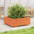 Jardinera de madera maciza de pino marrón cera 70x70x26,5