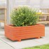 Jardinera de madera maciza de pino marrón cera 70x40x26,5