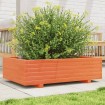 Jardinera de madera maciza de pino marrón cera 90x60x26,5 cm