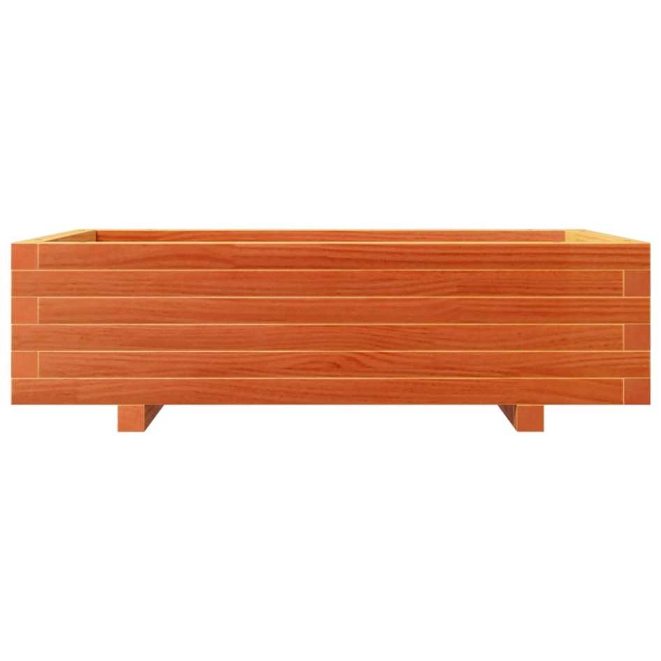 Jardinera de madera maciza de pino marrón cera 90x60x26,5