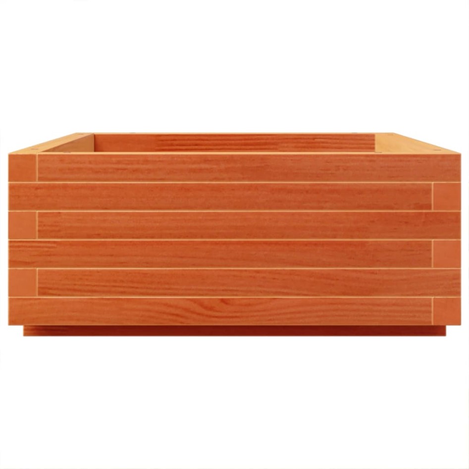 Jardinera de madera maciza de pino marrón cera 90x60x26,5