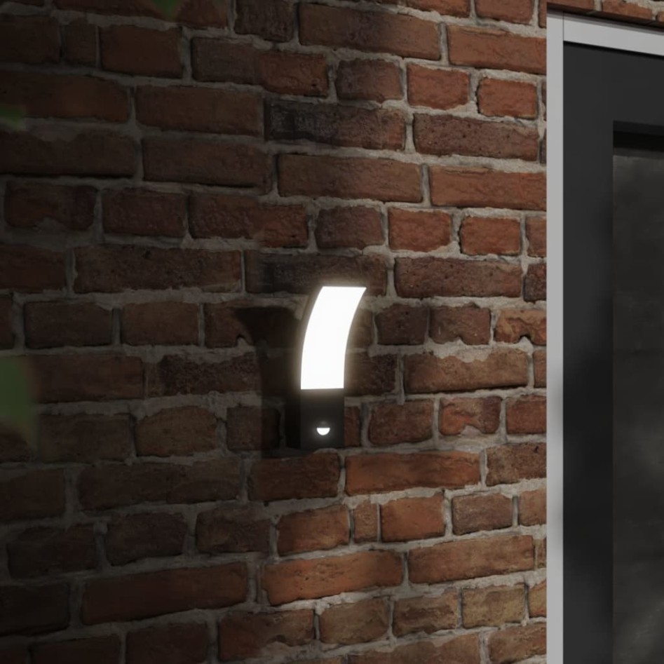 Lámparas de pared LED exterior con sensor 2 uds aluminio