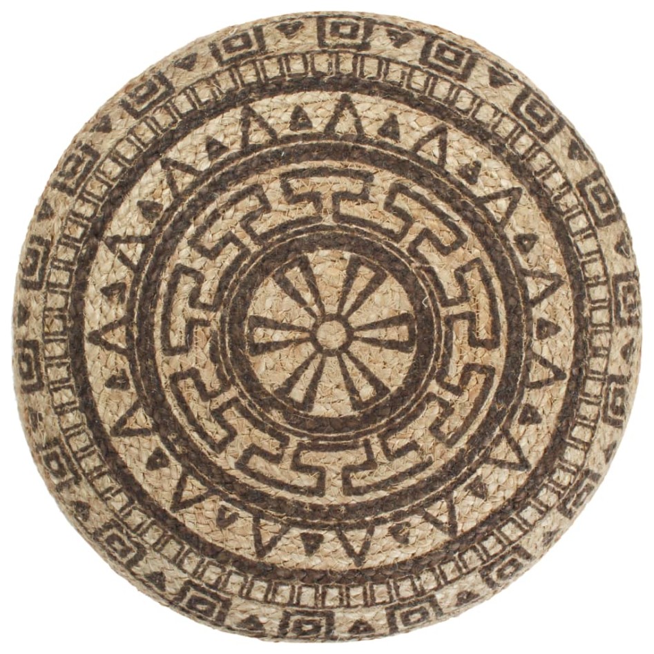 Puf tejido a mano marrón 45x30 cm