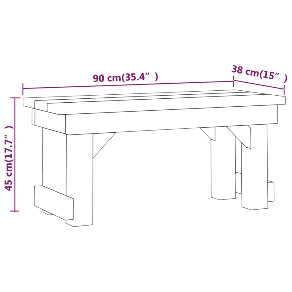 Juego de comedor de jardín 3 piezas madera de pino