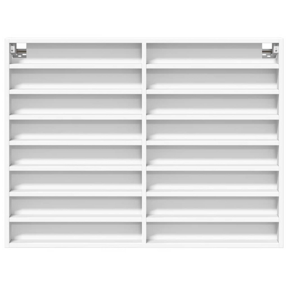 Vitrina de madera ingeniería blanca 100x8,5x75