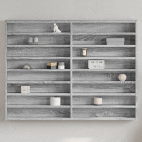 Vitrina de madera de ingeniería gris Sonoma 100x8,5x75