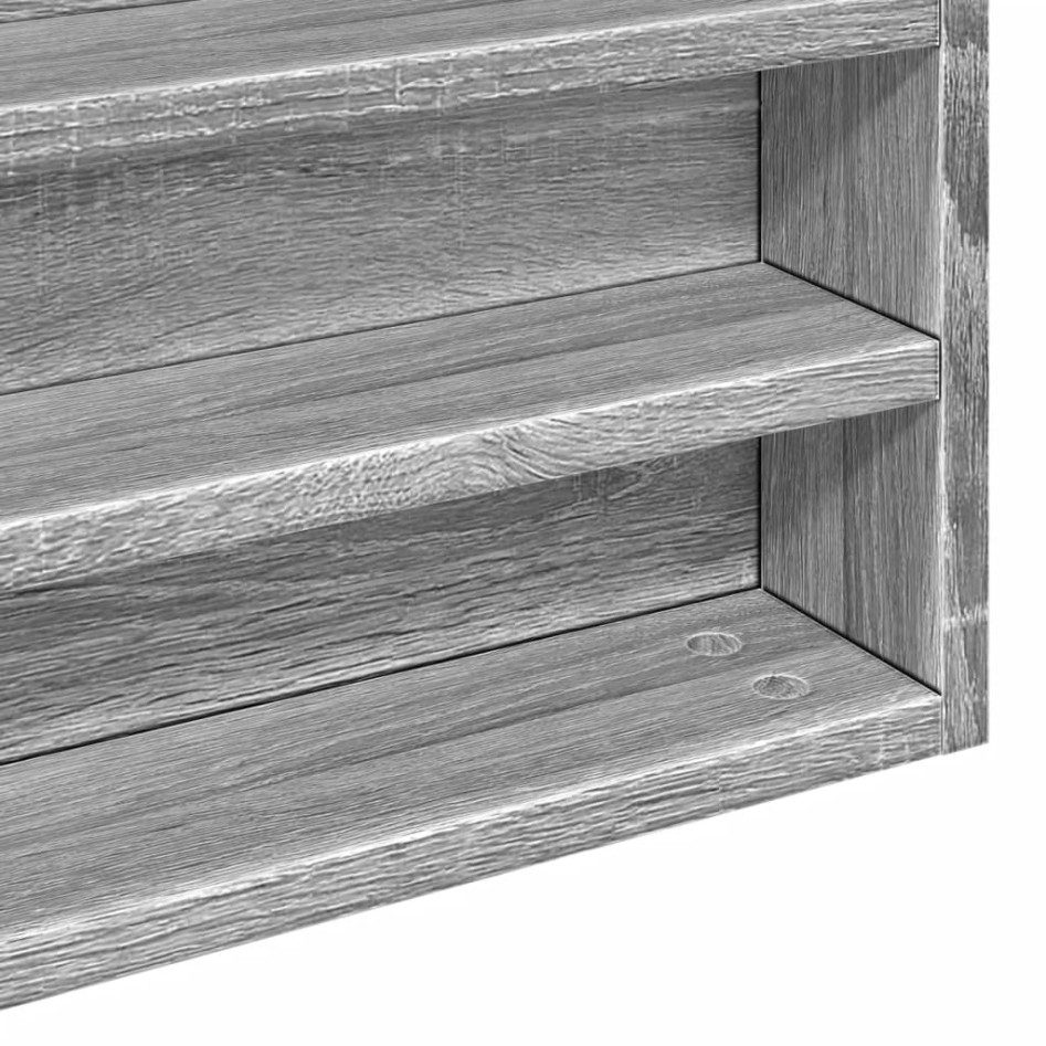 Vitrina de madera de ingeniería gris Sonoma 100x8,5x75