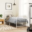 Estructura cama sin colchón con estribo metal blanco 75x190 cm