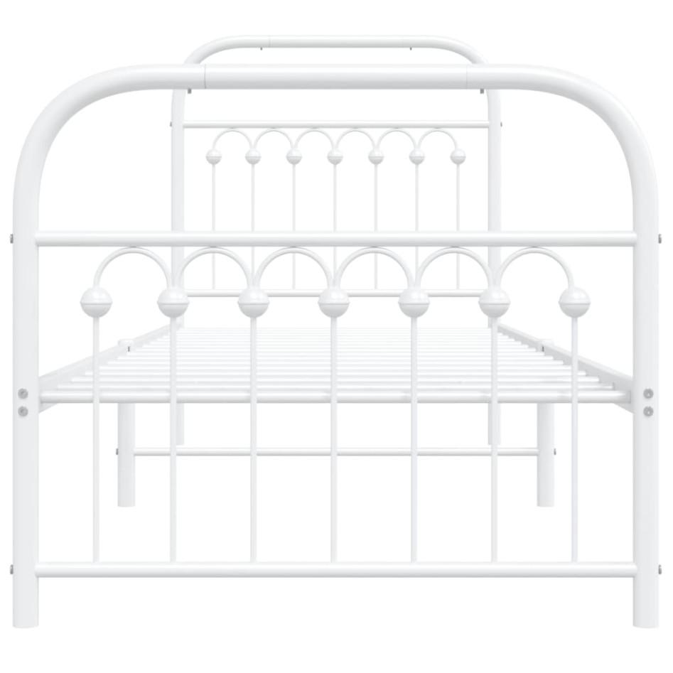 Estructura cama sin colchón con estribo metal blanco 75x190