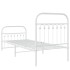 Estructura cama sin colchón con estribo metal blanco 75x190