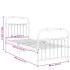 Estructura cama sin colchón con estribo metal blanco 75x190