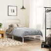 Estructura cama sin colchón con cabecero metal blanco 90x190 cm