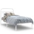 Estructura cama sin colchón con cabecero metal blanco 90x190