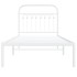 Estructura cama sin colchón con cabecero metal blanco 90x190