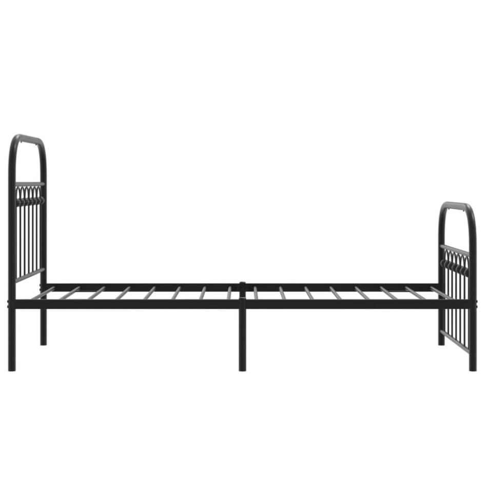 Estructura cama sin colchón con estribo metal negro 75x190