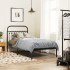 Estructura cama sin colchón con cabecero metal negro 90x200