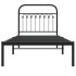 Estructura cama sin colchón con cabecero metal negro 90x200