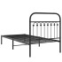 Estructura cama sin colchón con cabecero metal negro 90x200