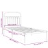 Estructura cama sin colchón con cabecero metal negro 90x200