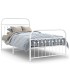 Estructura cama sin colchón con estribo metal blanco 100x200