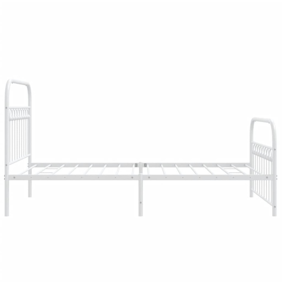 Estructura cama sin colchón con estribo metal blanco 100x200