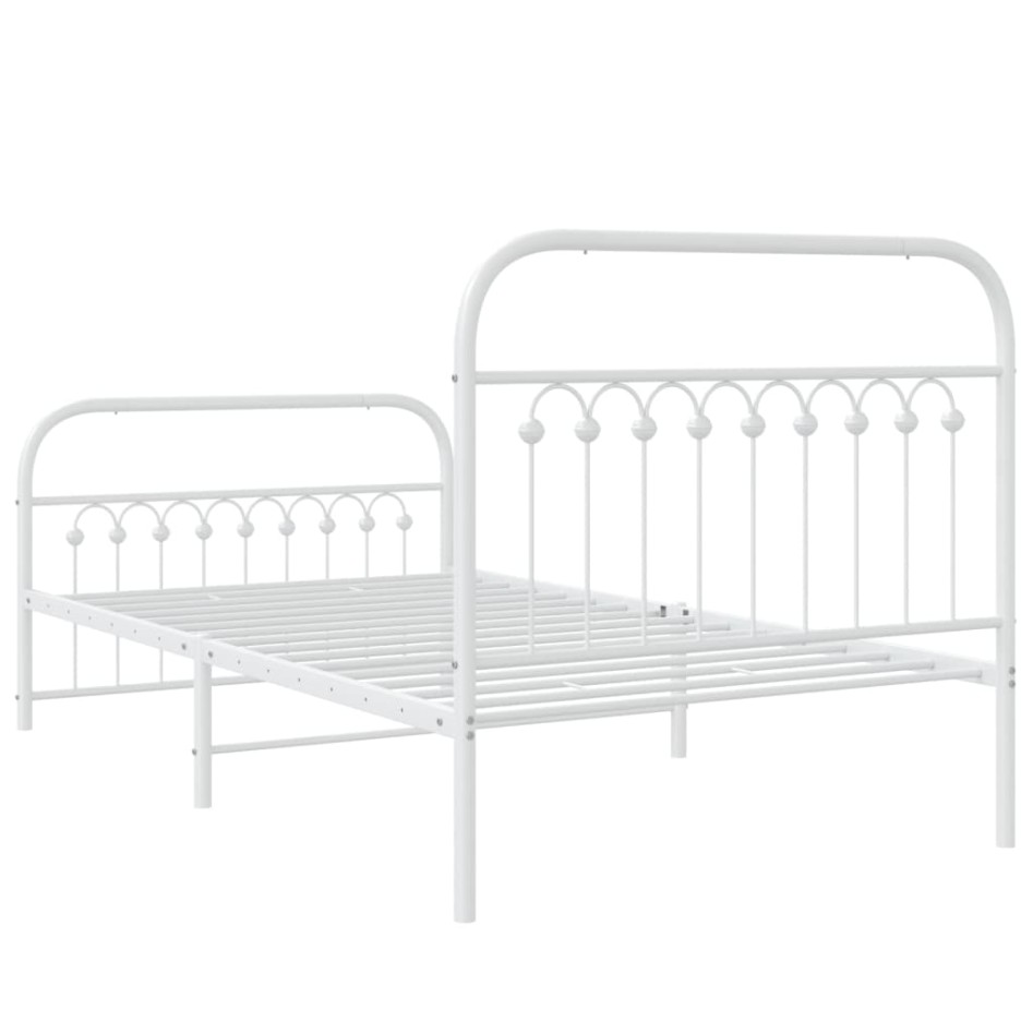 Estructura cama sin colchón con estribo metal blanco 100x200