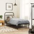Estructura cama sin colchón con cabecero metal negro 80x200