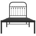 Estructura cama sin colchón con cabecero metal negro 80x200