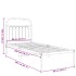 Estructura cama sin colchón con cabecero metal negro 80x200