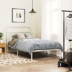 Estructura cama sin colchón con cabecero metal blanco 100x190cm