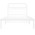 Estructura cama sin colchón con cabecero metal blanco