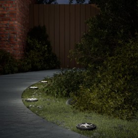 Luces solares suelo jardín con pico tierra blanco cálido 12