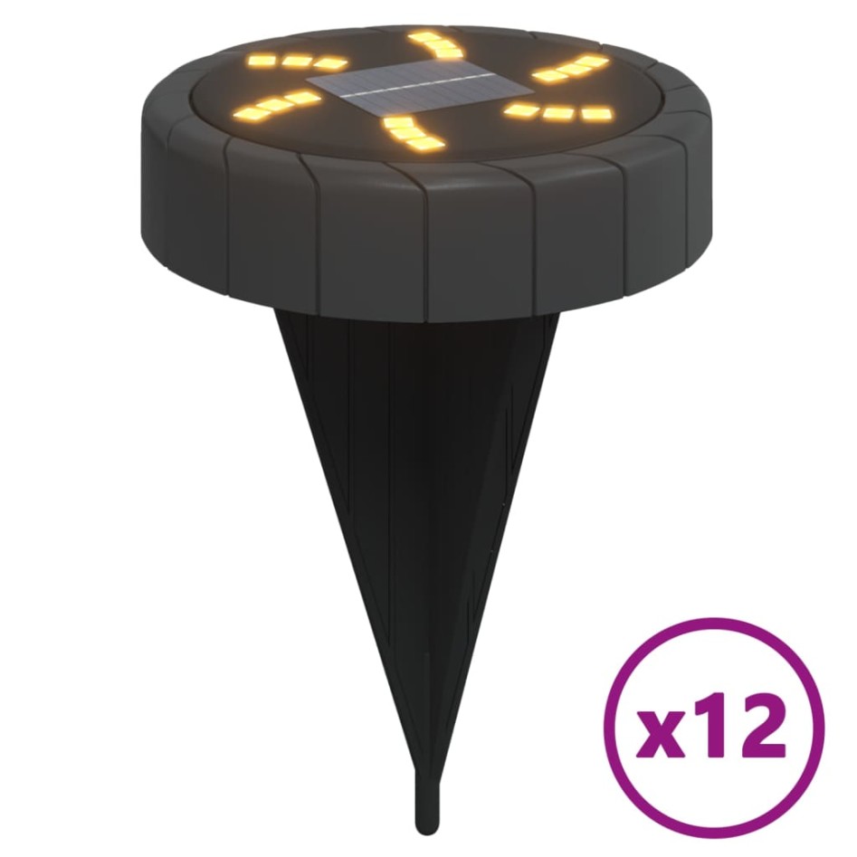 Luces solares suelo jardín con pico tierra blanco cálido 12