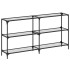Mesa consola superficie vidrio transparente acero
