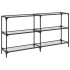 Mesa consola superficie vidrio transparente acero